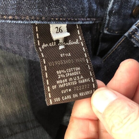 7 For All Mankind Womens Jeans Size 26 Blue Denim Straight Leg Dark Wash Casual - Picture 4 of 16
